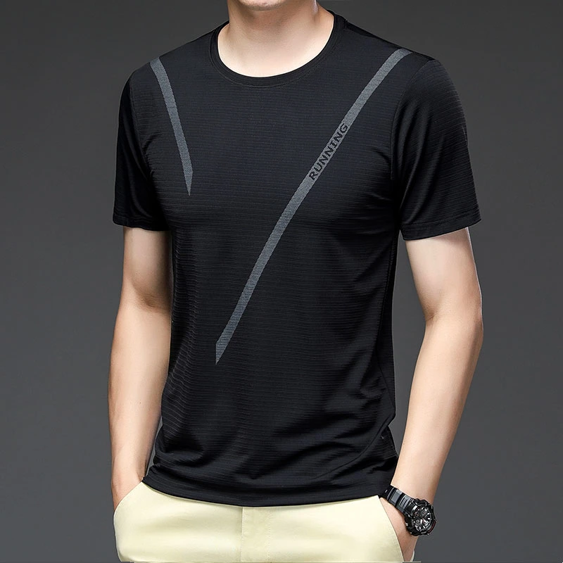 Free Sample Men Summer T-Shirt Short Sleeve Casual Quick Dry Drop Shipping