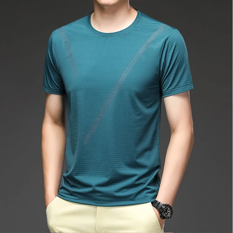 Free Sample Men Summer T-Shirt Short Sleeve Casual Quick Dry Drop Shipping