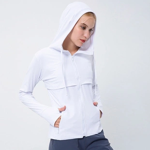 Cappotto sportivo da yoga primaverile da donna, asciugatura rapida, collo alto, maniche lunghe